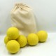 Shiny yellow toned ecofriendly felt wool dryer balls