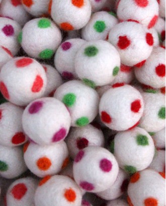  Handmade Felt 2 Cm Polka dot balls