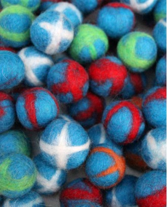 Tie Dye Handmade Felt 2 Cm balls